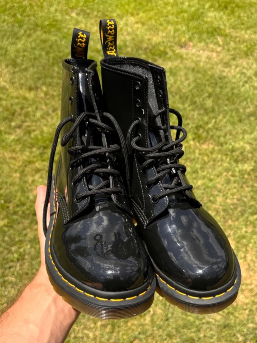 Dr. Martens 1460 Patent Leather 8-Eye Boots Black Woman's US7